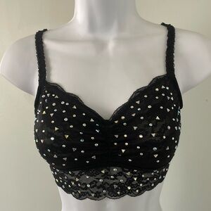 Black Studded Sequin Bralette